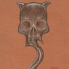 Black Skull with Horns