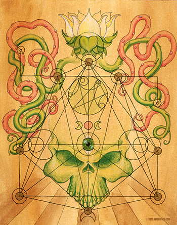 Green Skull Lotus Vines-from the Book of Gosh